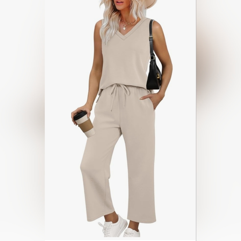 Tan Ribbed Lounge Set - Picture 4 of 4